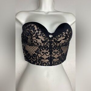 LS BLK/TAN Short Corset, 34C *P1043